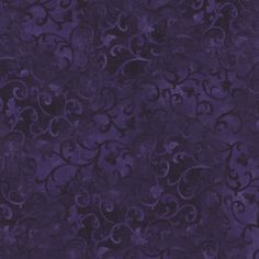 a purple background with swirls and leaves