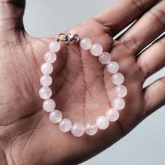 SALE-Pink rose quartz round beads bracelet, rose quartz women's bracelet, 8mm stone beads, Handmade Bracelet by Gemsshine on Etsy Bracelet Gemstone, Bracelet Design, Beads Handmade, Handmade Bracelet, Beads Bracelet, Beads Jewelry, Bracelet Designs, Handmade Bracelets, Stone Beads