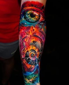 a person with a tattoo on their arm has an eye in the middle of it