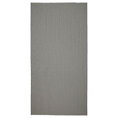 a black and white checkered rug on a white background