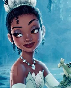 Ig Grid, Tiana And Naveen, Tiana Disney, Detailed Background, Animation Illustration