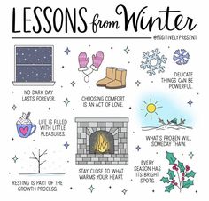 a poster with the words lessons from winter