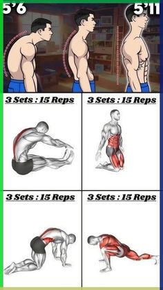 a poster showing how to do the same exercises for each body type, and what they are