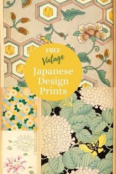 an image of japanese design prints with the title free vintage japanese design prints on it