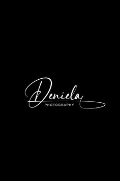 a black and white photo with the word danielle written in cursive writing