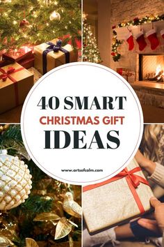 christmas gifts under the tree with text overlay that reads, 40 smart christmas gift ideas