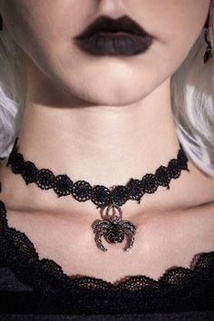 Goth Spider, Edgy Outfits, Diy Jewelry, Choker, Chain Necklace, Women's Fashion