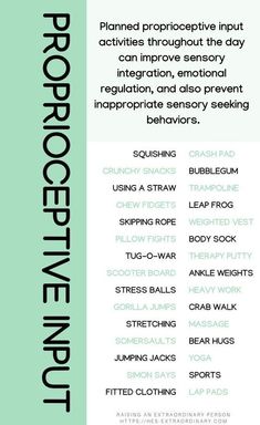 Sensory Seeking Behavior, Sensory Integration Activities, Proprioceptive Activities, Kids Sensory Activities, Proprioceptive Input, Sensory Seeker, Sensory Therapy, Sensory Diet, Occupational Therapy Activities