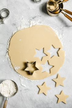 the dough has been shaped into stars and is ready to be baked