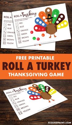 the free printable roll a turkey thanksgiving game