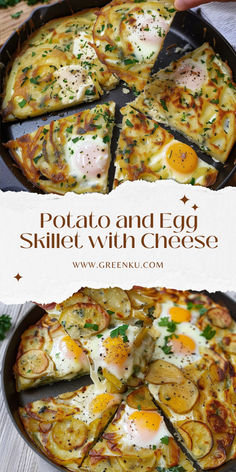 Potato and Egg Skillet with Cheese Fried Egg And Potato, Egg In A Hole Skillet, Eggs And Potatoes Recipes, Breakfast Potato Ideas, Potato And Egg Recipes, Egg And Potato Recipes, Egg Dishes For Dinner, Easy Egg Dishes, Dinner Egg Recipes