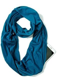 Infinity Loop Scarf with Hidden Zipper Pocket Travel Neck Wrap for Women Features: DISCOVER THE MOST STYLISH JERSEY KNITTED ZIPPER POCKET SCARVES and impress everyone with your elegant style! The solid color 100% Polyester infinity stretchy scarf with pocket will match your every outfit and make all heads turn! CARRY ALL YOUR VALUABLES IN STYLE thanks to the discreet zippered hidden security pocket design, which is ideal for your passport, ID card, home or car key, credit cards, wallet, mobile p Pocket Scarves, Travel Wrap, Travel Scarf, Circle Scarf, Loop Scarf, Neck Wrap, Classy Women, Amazon Women, Pop Fashion