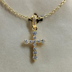 1.02 Ct Cross Diamond Necklace, 14K Yellow Gold  Cross Necklace Pendant,  14K Yellow Gold Lab Grown CZ Diamond Pendant, gift for Her, Unisex # MATERIAL-14k yellow Gold # GEMSTONE--CZ Dimond  # STONE WEIGHT-- 1.08 Carat     #STONE SHAPE - Round       # A Meaningful And Special Gift To yourself And Others ! #  PLEASE GIVE YOUR OPENION YOUR FEEDBACK ABOUT THE PROUDCT.  WE ACCEPT BLUK ORDER ALSO . # Links : #Check out my shop- https://www.etsy.com/in-en/shop/Ayushjewellersjaipur?ref=seller-platform-mcnav Thanks For Visit Our Store Anniversary Cross Pendant Necklace With Cubic Zirconia, Yellow Gold Cubic Zirconia Cross Pendant, Gift Diamond White Cross Pendant Necklace, Diamond Cross Pendant Necklace With Vvs Clarity For Gift, Dazzling Gold Hallmarked Diamond Necklace, Gold Cross Necklace With Prong Setting, Yellow Gold Cross Diamond Necklace With Cubic Zirconia, Yellow Gold Cubic Zirconia Cross Diamond Necklace, Vvs Clarity Diamond Cross Pendant Necklace As Gift