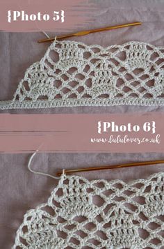 two photos showing the same crochet pattern