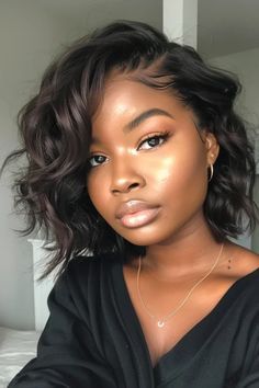 Wave Short Bob, 90s Bob, Bob Black, Wigs Glueless, Glueless Wigs, Lace Front Human Hair Wigs, Hair Bob, Lace Front Human Hair, Hair Crush