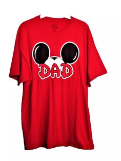 Disney DAD Red T-Shirt Mickey Mouse Ears Graphics Mens XXL 100% Cotton Vacation | eBay T Shirt Mickey Mouse, Mickey Mouse Ears, Red T Shirt, Red T, Disney Shirts, Red Tshirt, Mouse Ears, Wonderful Things, Dad To Be Shirts