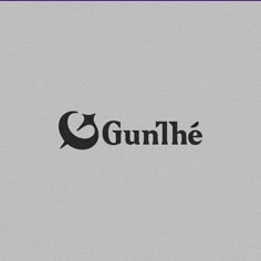 the gunhle logo is shown in black on a gray background with blue border