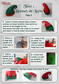 instructions for how to make an origami elf hat