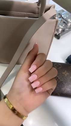 Short Pink Powder Nails, Short Sets Acrylic, Short Natural Pink Acrylic Nails, Short Tapered Square Nails Pink, Bubble Bath Pink Nails Acrylic, Short Mommy Nails, Birthday Simple Nails, Shirt French Tip Acrylic Nails, Pink Acrylics Short