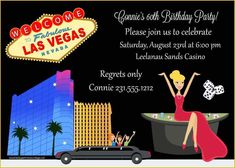 a las vegas birthday party with a woman in a bathtub and casino sign on the side