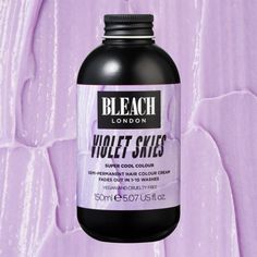 The Bleach London Super Cool Color Semi-Permanent Hair Color Cream, Violet Skies, 5.07 oz is a pastel purple, semi-permanent dye that gives bleach blonde hair that lived-in lilac look, lasting 1-10 washes. The gentle creamy formula nourishes while you color, for soft, healthy hair. Its also the perfect way of keeping Lavender Grey Toner topped up! Apply to bleached and toned hair, massage in well and comb through. Wait 20-30 mins then rinse! One bottle is suitable for short hair or coloring fres Cool Color Hair, Grey Toner, Soft Healthy Hair, Toned Hair, Bleach London, Bleach Blonde Hair, Lavender Grey, Hair Color Cream, Hair Massage