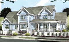 this is an artist's rendering of these house plans for the new england style home