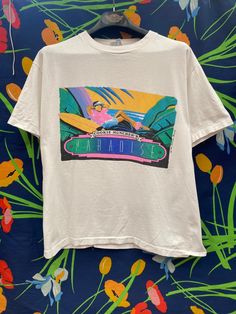 Vintage single stitch, 1980s T-shirt vacation shirt with neon graphic T-shirt Vintage, single-stitch, t-shirt, vintage shirt, vintage streetwear, retro single stitch, vintage graphic, retro graphic print, retro print abstract graphic, band graphic, 90s Graphic Design T-shirt For Summer, 90s Style Graphic T-shirt For Summer, 90s Summer T-shirt With Graphic Print, 90s Style Summer T-shirt With Graphic Print, 90s Style Summer Screen Print T-shirt, Retro Multicolor T-shirt For Vacation, Summer Streetwear T-shirt With Vintage Print, 90s Cotton T-shirt For Beach, 90s Cotton T-shirt For The Beach