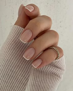 Ongles Beiges, Gel Nails French, Plain Nails, Beige Nails, Blush Nails