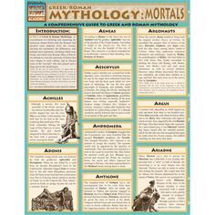 the greek mythology poster is shown