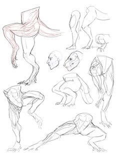 some sketches of different poses and body shapes