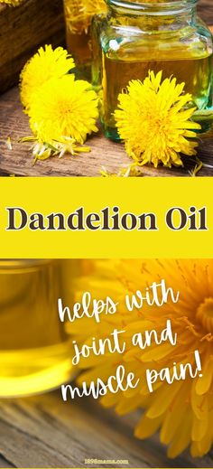 Dandelion oil is made from the flower head. And, it’s so versatile it’s used to soothe dry skin or to reduce joint pain, muscle aches, tension, and stress. Herbs, Benefits, Skin, Flowers