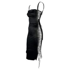 Check out this item from 1stdibs! S/S 2003 Dolce & Gabbana Runway Ad Lace-Up Satin Bodycon Dress: https://www.1stdibs.com/id-v_20212522 Lace Up Side Dress, Goth Cocktail Dress, Black Runway Dress, Black Dress Runway, 90s Dolce And Gabbana, Angel 111, Burlesque Dress, Black Runway, Dolce And Gabbana Runway