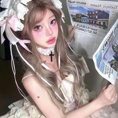 Download = following me, don't repost Motherhood Struggles, Kawaii Outfit, Douyin Makeup, Ulzzang Makeup, Pretty Hair Color, Girly Art Illustrations, Cute Fit, Kawaii Clothes