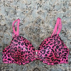 New Without Tags. Cute Bra, Very Flattering. Size 32b. Message Me With Any Questions! Lace Bras, Hot Pink Bra, Sequin Bra, Pink Lace Bra, Victoria Secret Pink Bras, Vs Bras, Cute Lingerie, 2000s Clothes, Cute Bras