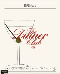 an advertisement for the dinner club