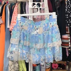 Double Ruffle Patchwork Skort From Madden Nyc. Junior’s Plus Sizing, Brand New With Tags. Casual Tiered Bottoms With Floral Print, Blue Tiered Bottoms With Ruffle Hem, Spring Tiered Stretch Bottoms, Casual Blue Skirt With Smocked Bodice, Light Blue Ruffled Bottoms For Summer, Blue Tiered Bottoms For Vacation, Casual Ruffled Light Blue Bottoms, Casual Light Blue Ruffled Bottoms, Blue Bottoms With Smocked Bodice For Beach