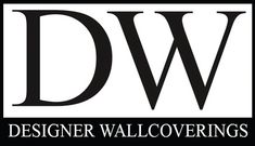 the logo for designer wallcoversings, which is featured in black and white