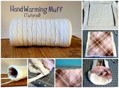 the instructions for how to make a diy handwarming muff with fabric