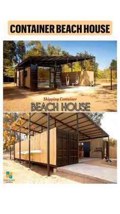 an advertisement for the container beach house