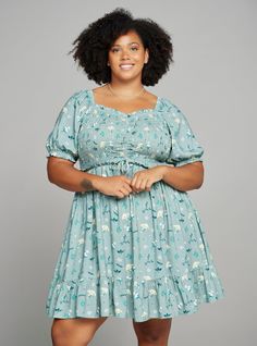 You'll be a free elf once you're given this Harry Potter dress! With a smocked waist  this dress features an allover print of Dobby amid floral details  complemented by puffed sleeves. Don't miss the extra pockets—perfect for storing extra treats!A BoxLunch Exclusive!97% cotton; 3% spandexListed in women's plus sizesWash cold with like colors; dry lowImported Plus Size Smock Dress, Harry Potter Dobby, Harry Potter Dress, Dobby Harry Potter, Embroidered Portrait, Puffed Sleeves, Dress Plus Size, Smock Dress, Halloween Outfits