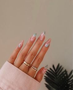 Ballerina Nail, Fake Nails With Glue, Almond Nails Designs, Ballerina Nails, False Nail, Artificial Nails, Green Nails, Nail Manicure