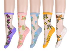 PRICES MAY VARY. 【Size】One Size fits most, the transparent novelty sheer mesh crew socks fit for US teen girls women shoe size 5-8. Sock length 24cm, tube length 17cm. Each set contains a variety of colors and different patterns. 【Breathable Material】 50% nylon,40% polyester,10% cotton. These silk lace see through socks are comfortable, soft, stretchy, breathable and lightweight. The toes and heels are long lasting cotton fabric and they reach a comfortable height above ankle. Our socks are not Crystal Socks, Mesh Socks, Sheer Socks, Silk Stockings, Ankle Socks Women, Lace Socks, Silk Lace, Girls Socks, Teen Girls