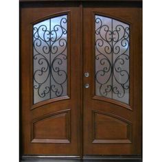 Iron Front Door Double Entrance, French Doors With Screens, Aluminum Screen Doors, Brick Mold, Wood Front Entry Doors, Double Front Entry Doors, Double Doors Exterior, Sliding Screen Doors, Aluminum Screen