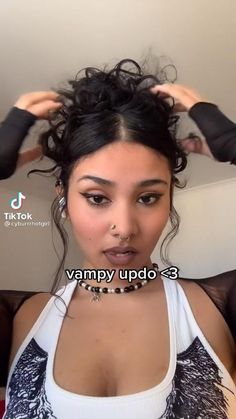 Vampy Updo, 2000s Hairstyles, Y2k Hairstyles, Messy Updo, Updo Hairstyle, Hairdos For Curly Hair, Curly Hair Inspiration, Curly Girl Hairstyles