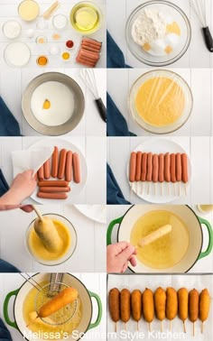 the process for making hot dogs is shown here