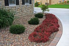 a house with landscaping in front of it