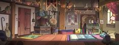 an animated room with lots of furniture and decorations