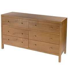 a large wooden dresser with six drawers