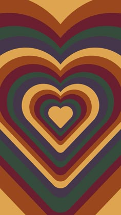 an image of a heart shaped pattern in shades of brown, green and yellow with red