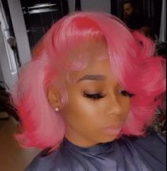 Pink Bob Wig, Pink Bob, Twisted Hair, Dope Hairstyles, Hair Laid, Hair Ponytail Styles